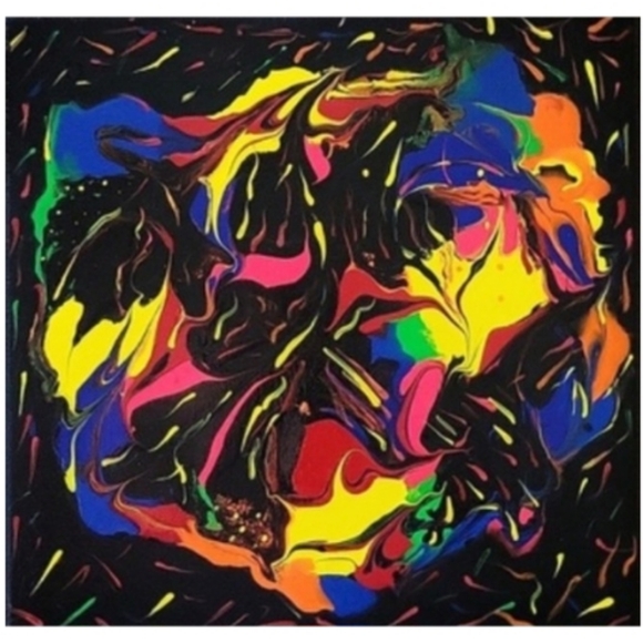 Hand Crafted Abstract Design 12x12 Inches Canvas Picture - Picture 2 of 4